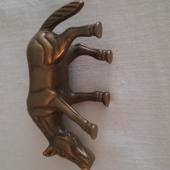 Vintage Brass Grazing Horse - Picture 4 of 6